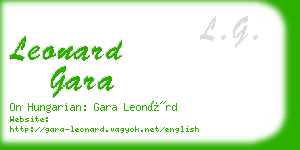 leonard gara business card